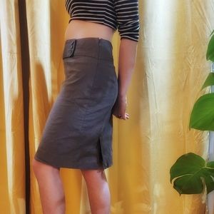 Gap Sz 1 Stretch Pinstripe Tailored skirt, Back Slits, Wide Waist Band